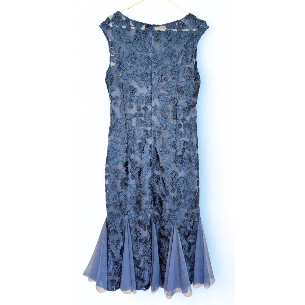 Alex Evenings Dress Size 12 Tea Length Blue Lace Mother of Bride Groom Formal - Picture 2 of 11